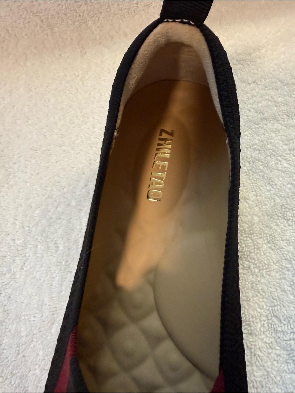 Black Knit Slip-On Loafer with Burgundy Accent bundle shoes for deeper discount - Picture 4 of 12